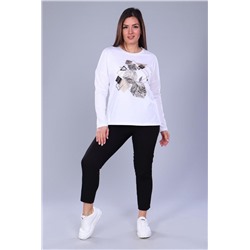 Футболка 55038 с дл.рукавом (Белый)