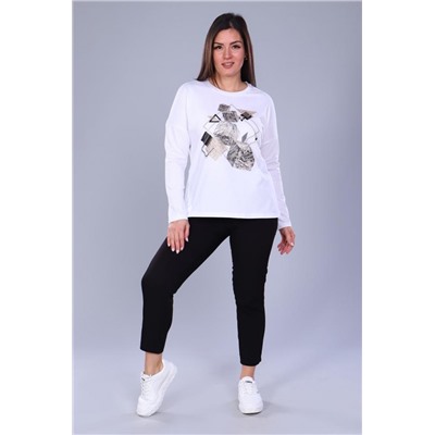 Футболка 55038 с дл.рукавом (Белый)