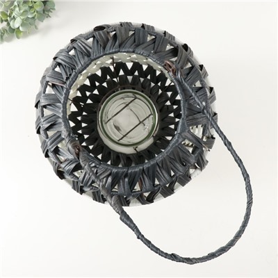 Подсвечник - фонарь на 1 свечу «Зигзаг», пластик, чёрно-белый, 14×26×40 см