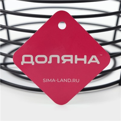 Фруктовница Доляна, 19.5×19.5×13 см, чёрная