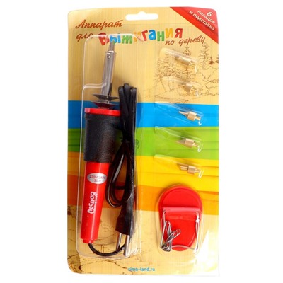 Выжигательный аппарат по дереву, 6 насадок + подставка