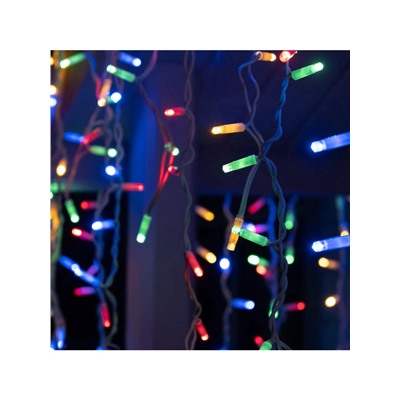 УЦЕНКА Гирлянда «Бахрома» 3×0.9 м, IP65, УМС, белая нить каучук, 144 LED, свечение мульти, 220 В