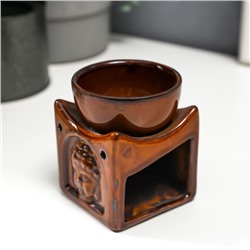 Аромалампа для эфирных масел «Голова Будды на кубе», керамика, 8.4×6.8×6.8 см, МИКС