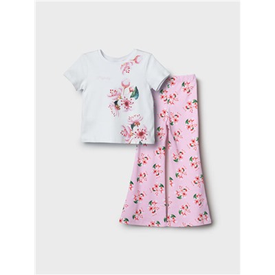 Комплект трикотажный для девочек: фуфайка (футболка), брюки