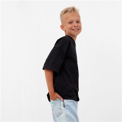 Футболка детская MINAKU: CRUSH, чёрная, рост 110 см