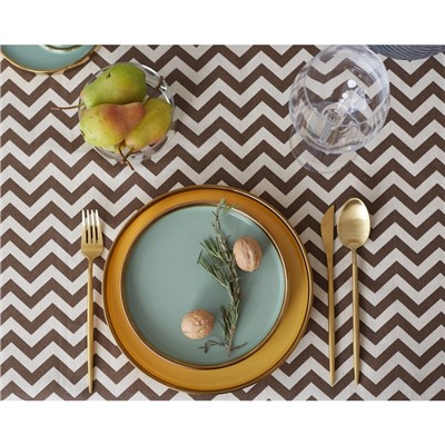 Набор кухонный «Доляна»: скатерть 145×200 см, салфетки 40×40 см-4 шт., коричневый, 100% п/э, рогожка 200 г/м²