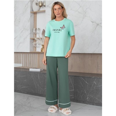 Футболка с принтом свободная эластичная из премиального хлопка