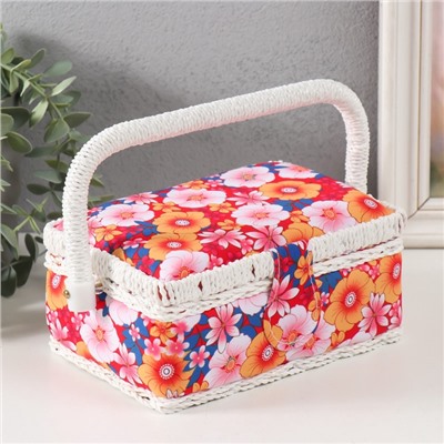 Шкатулка для рукоделия и шитья «Японский сад», хранение ниток, иголок, мелочи, 18×12×9.5 см