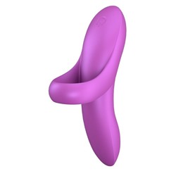 Лиловая вибронасадка на палец Bold Lover
