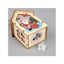 Ёлочная игрушка «Дед Мороз с подарками», 4.5×5×5.6 см, 1 LED, от батареек, свечение тёплое белое