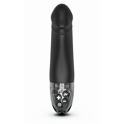 Черный вибратор с электростимуляцией Real Deal Neal - 16,5 см.