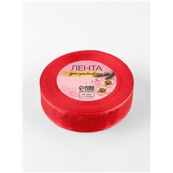 Лента капроновая «Блёстки», 25 мм, 18±1 м, красная