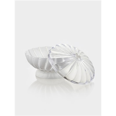 Ваза для фруктов и хлеба Альтернатива «Грация», пластик, 1.5 л, h=14.5 см, d=21 см, белый