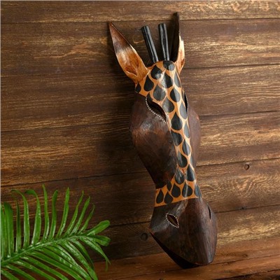 Маска «Жираф», 50×16×7 см, дерево