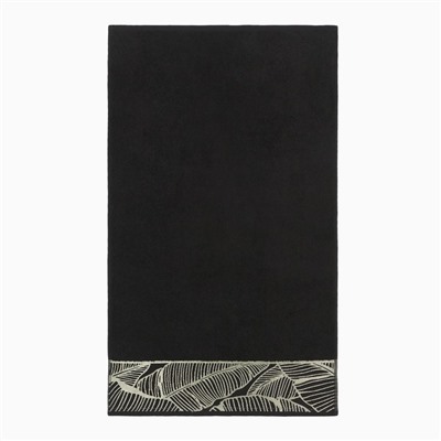 Полотенце махровое Love Life Leaves 50×90 см, 100% хлопок, 360 г/м², черное