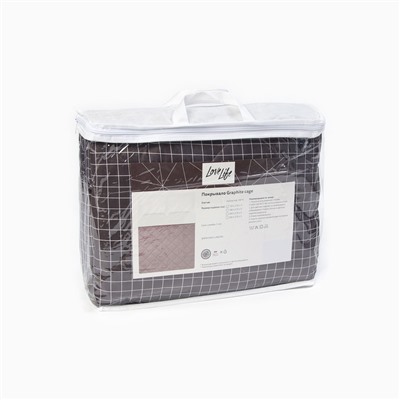 Покрывало евро макси LoveLife Graphite cage, 240×210±5 см, новосатин