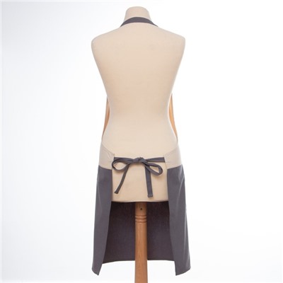 Фартук «Этель. Стиль», бежевый/серый, 75×65 см, 100% хлопок