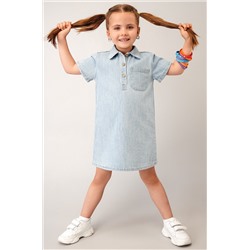 Джинсовое платье с коротким рукавом для девочки Happyfox