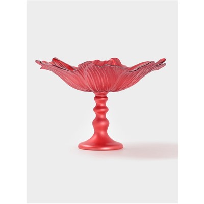 Блюдо сервировочное на ножке «Маки», d=30 см, красное