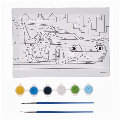 Картина по номерам для детей «Спорткар», 21×15 см