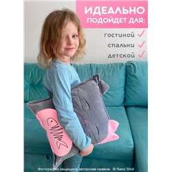 Декоративная Подушка Кот 35х35, серая