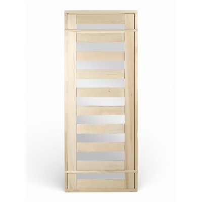 Дверь для бани и сауны «Зебра», коробка 170×70 см, деревянная, стекло 4 мм