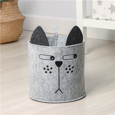 Органайзер для хранения Funny «Котяра», 24×24×22 см, 8 л, серый