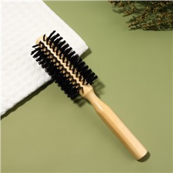 Брашинг для волос, деревянный, искусственная щетина, d=19/50 мм, 22(±1) см