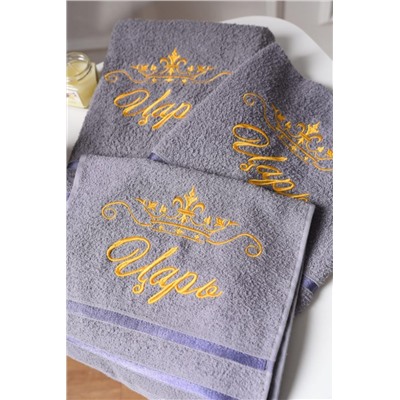 14418/2 Царь полотенце махровое плотность 350гр (Графит)