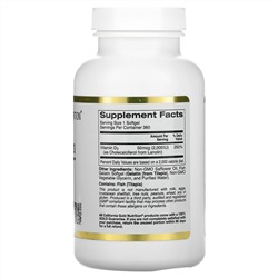California Gold Nutrition, витамин D3, 50 мкг (2000 МЕ), 360 рыбно-желатиновых капсул