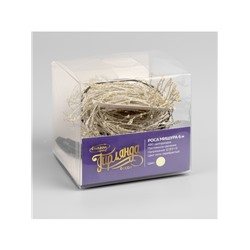 Гирлянда «Мишура» 6 м роса, IP20, серебристая нить, 480 LED, свечение тёплое белое, 12 В