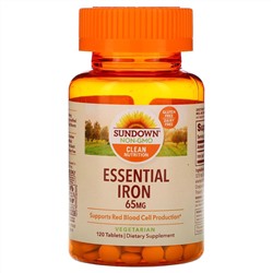 Sundown Naturals, Незаменимое железо, 65 мг, 120 таблеток