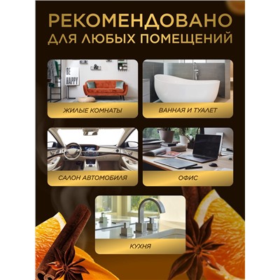 Парфюмированный интерьерный спрей Антитабак «Апельсин с корицей»