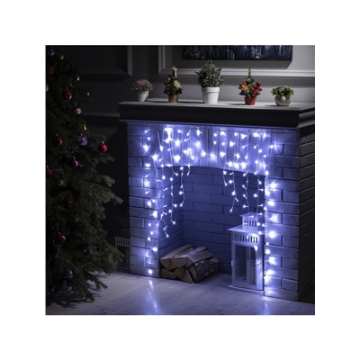 Гирлянда «Бахрома-арка» 1×1 м, IP20, прозрачная нить, 126 LED, свечение белое, 8 режимов, 220 В