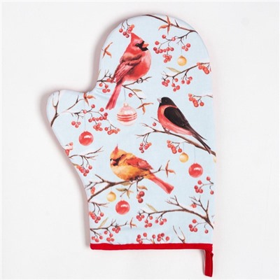Набор кухонный Winter birds варежка-прихватка 20×28 см, прихватка 19×19 см,100%хлопок