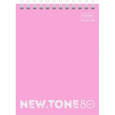 Блокнот на спирали А6 80л клетка "NEWtone PASTEL ПИОН" (065599) 05018 Хатбер