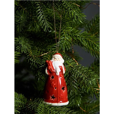 Светодиодная подвеска «Дед Мороз», 9.6×5.1×5.1 см, 1 LED, от батареек LR44×3, свечение тёплое белое