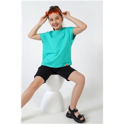 Фуфайка (футболка) для девочки ГРЕТТА-1 (Ментоловый)