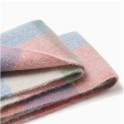 Шарф зимний объемный с кистями MINAKU, принт клетка, размер 210×38+18 см