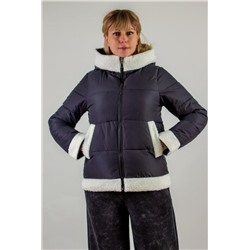 Демисезонная куртка с меховой отделкой, арт. 822 (Черный)