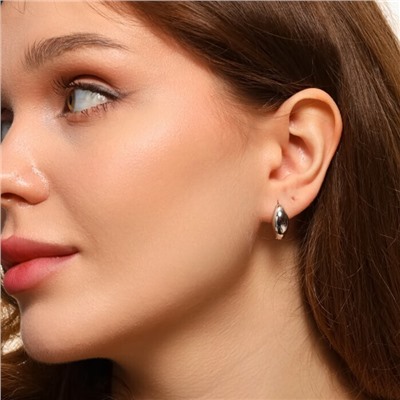 Серьги ювелирная бижутерия капля покрытие посеребрение, арт.213.447