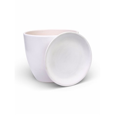 Горшок для цветов «Колор гейм», керамический, с поддоном, 5.9 л, белый