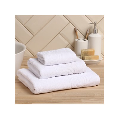 Полотенце махровое LoveLife «Border» 70×130 см, цвет белый, 100% хлопок, 380 г/м²