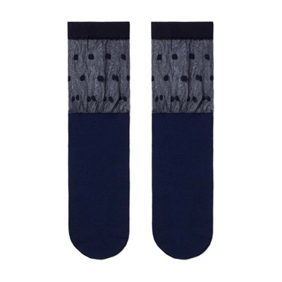 Полиамидные CONTE FANTASY Удлиненные носки с прозрачным верхом в горошек