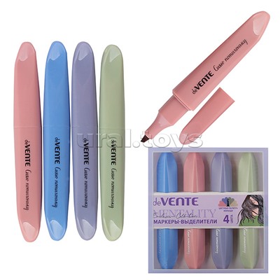 Набор маркеров-выделителей "Mentality" (04 цв. -розовый, голубой, сиреневый, салатовый)