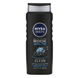 Nivea, Men, Deep Clean Body Wash, Rock Salts, 16.9 fl oz (500 ml)