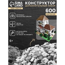 Конструктор из кирпичиков «Для свободного творчества», серый, 600 деталей
