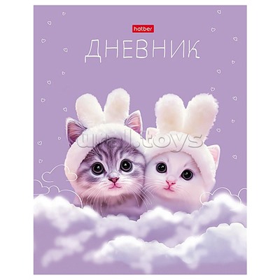 Дневник 1-11кл. 40л А5ф тв.переплет ламинация Soft-touch "Пушистые ушки"