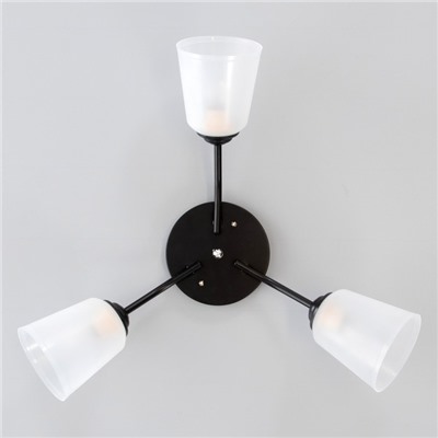 Люстра на потолок BayerLux «Онлайн», 3×15 Вт, Е27, черный/прозрачный