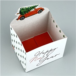 Коробка новогодняя для мини-букетов Happy New Year, 12×17×10 см, Новый год